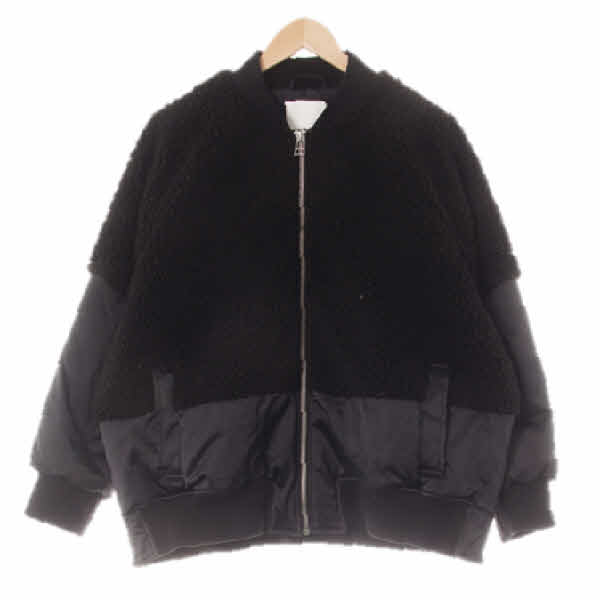 h&m 블랙 뽀글이배색패딩점퍼
