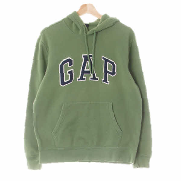 gap 펀그린 면혼방 펠트빅로고캥거루포켓후드티