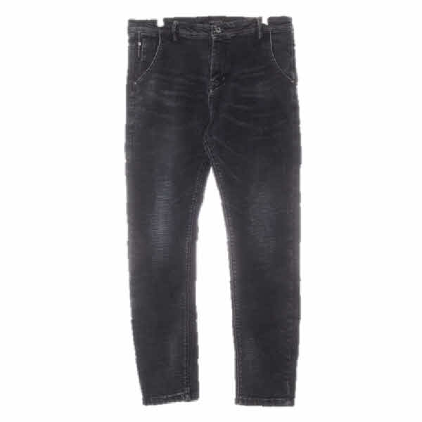 panicale 흑청 데님 워싱미들스키니진