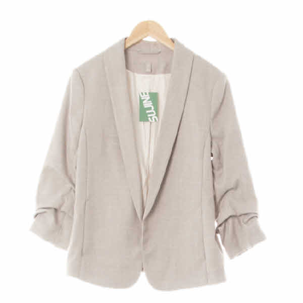 h&m 웜그레이 비스코스혼방 오픈형소매셔링블레이저