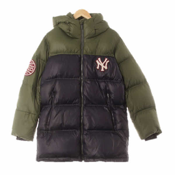 MLB 올리브그린딥네이비 덕다운 뉴욕양키즈패치투톤패딩