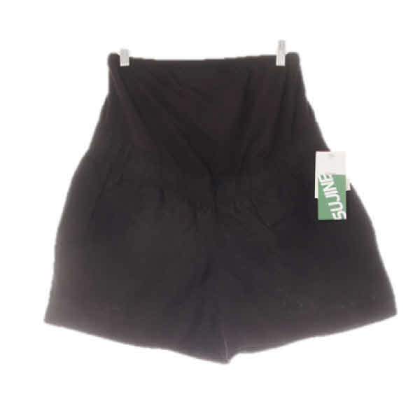 h&m 블랙 린넨혼방 더블밴딩임부반바지