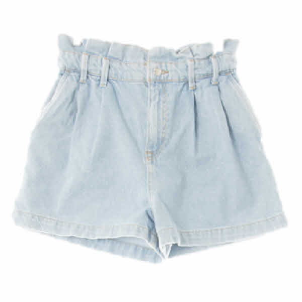 자라 연청 데님 투턱셔링숏진