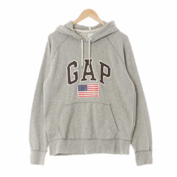 gap 멜란지그레이 프린팅 면 패치레터링성조기나그랑후드티