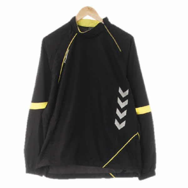hummel 블랙 사선반집업방풍웜업