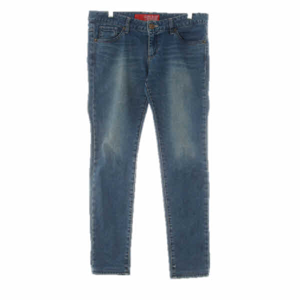 Guess 진청 데님 워시드로우라이즈스키니진