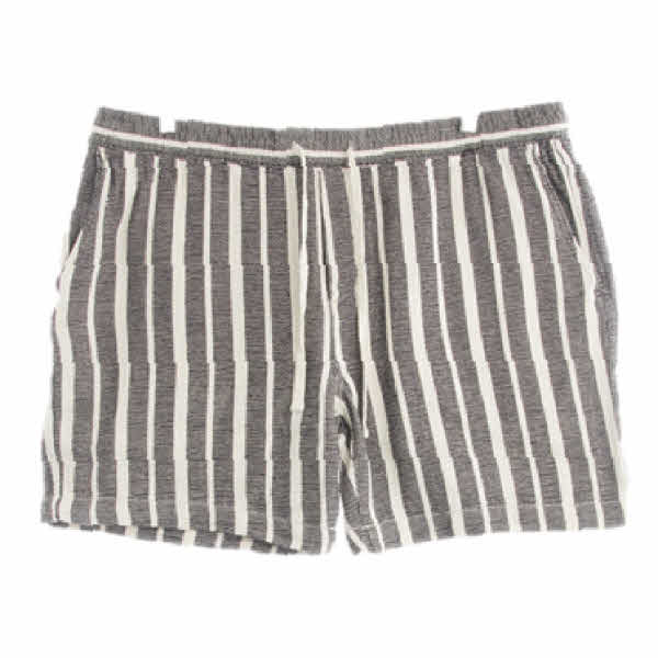 h&m 블랙베이지 스트라이프 면혼방 밴딩반바지