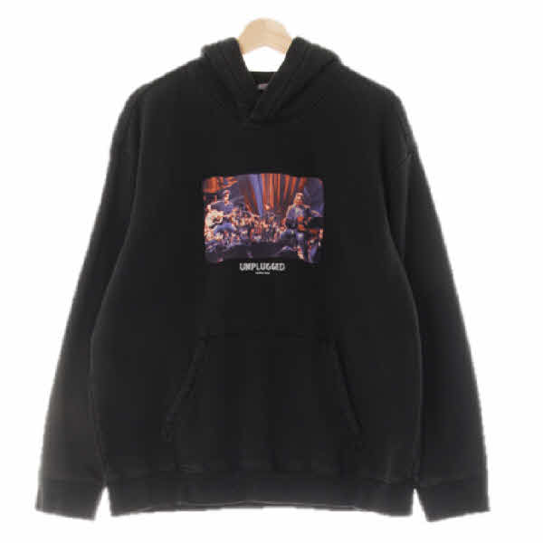 h&m 라이트블랙 면혼방 unplugged후드티