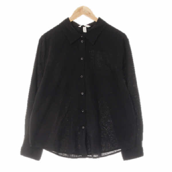 h&m 블랙 린넨혼방 싱글포켓셔츠