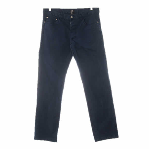 h&m 네이비 면혼방 워싱일자핏진