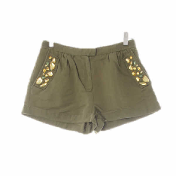h&m 카키 보석비즈카브라숏팬츠