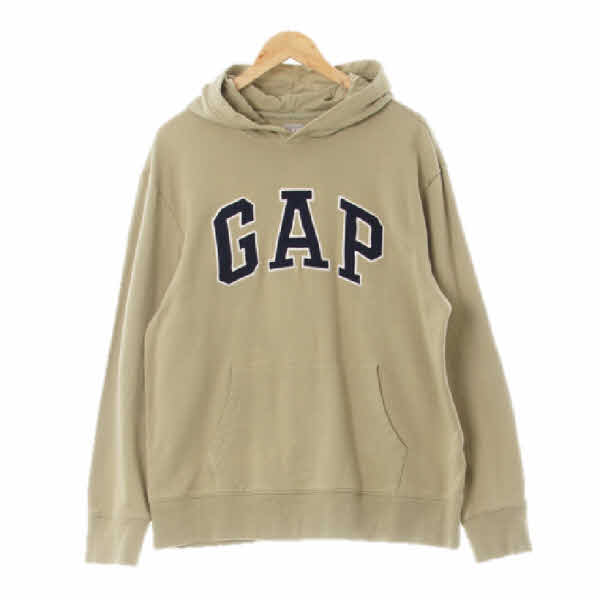 gap 라이트카키 면 빅패치배색후드티