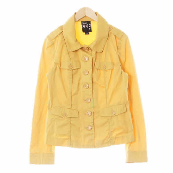 forever21 머스타드 면혼방 절개파이핑라이트재킷