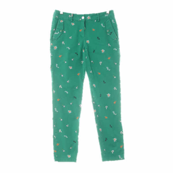 까스텔바작 그린 표지판알파벳패턴 면혼방 스트레치슬림필드팬츠 