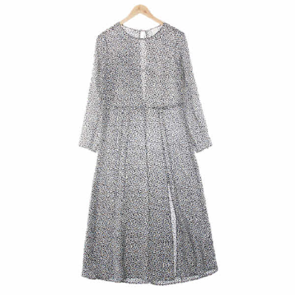 h&m 네이비 크링클백슬릿리본맥시원피스 