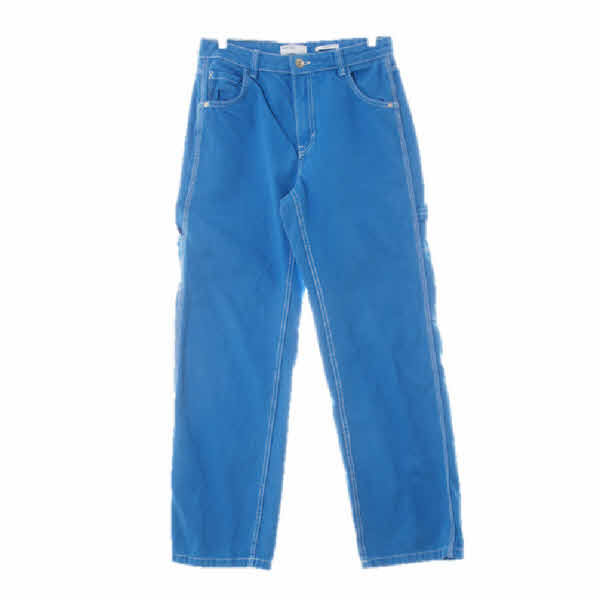 bershka 다크슈퍼소닉블루 데님 스티치스트레이트포켓진 