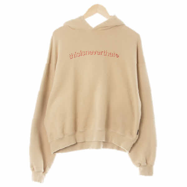 thisisneverthat 뉴트럴베이지 면 그림자레터링로고후드티 