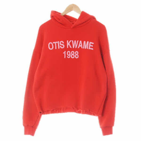 자라콜라보 체리레드 면 엠보OTISKWAME후드티 