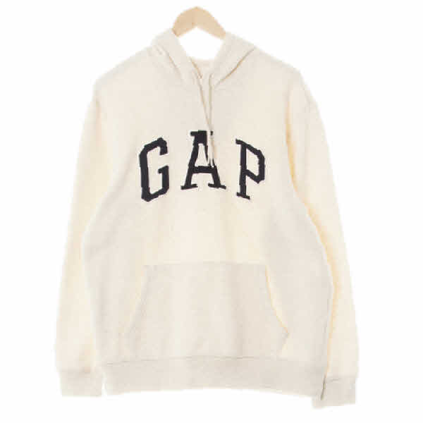 gap 멜란지오트밀 면혼방 배색빅로고패치포켓후드티 