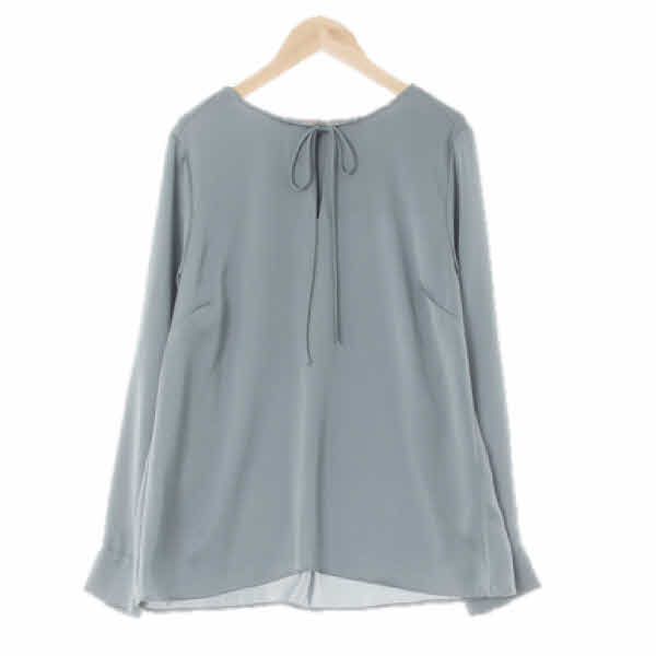 h&m 데저트세이지그린 하이넥실키블라우스 