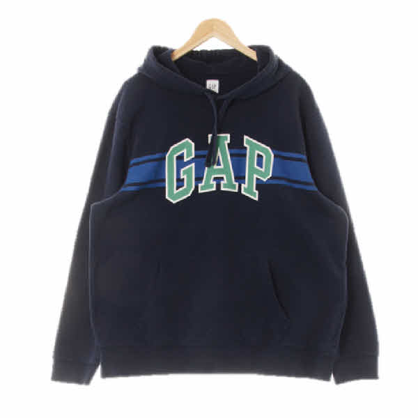 gap 네이비 프린팅 면혼방 라인빅레터링스웨트후디 