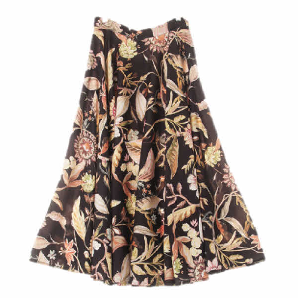 h&m 블랙 빅플로럴패턴 울트라플레어글로시스커트