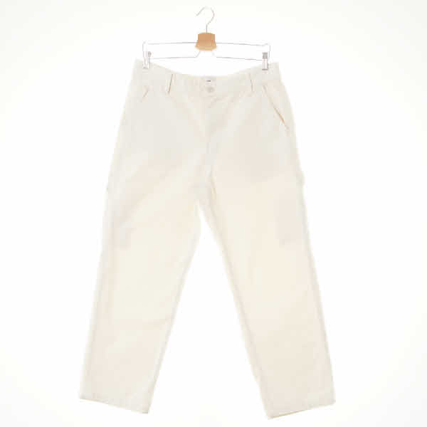 h&m 아이보리 면 슬림카고팬츠
