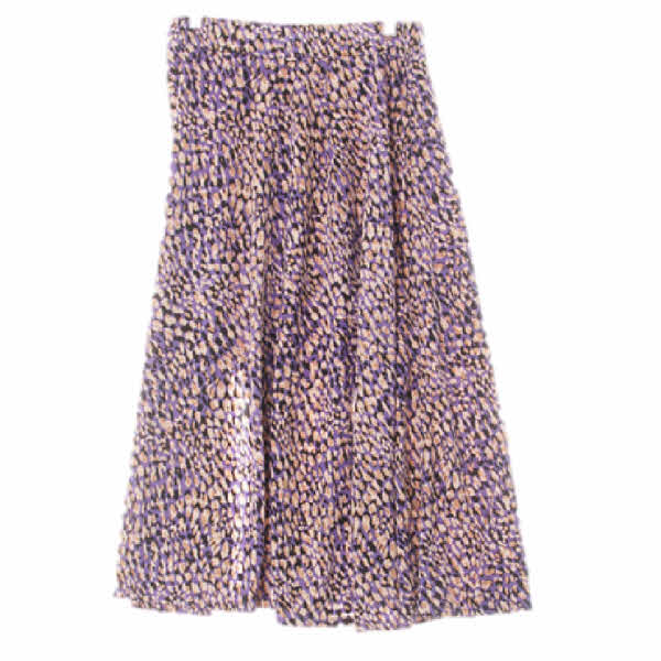 h&m 울트라바이올렛블랙 레오파드 비스코스 실키올오버스커트