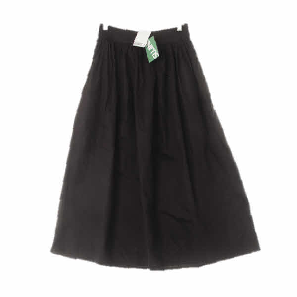 h&m 블랙 면 셔링플레어롱스커트