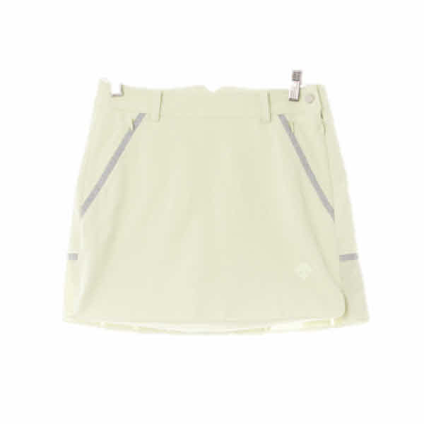데상트 라이트피스타치오그린 백플리츠톤온톤로고스커트