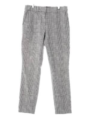 h&m 화이트블랙 체크 면혼방 스키니팬츠 