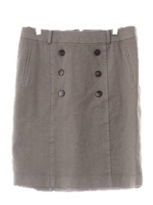 bcbg 모카베이지 울혼방 더블버튼h라인스커트