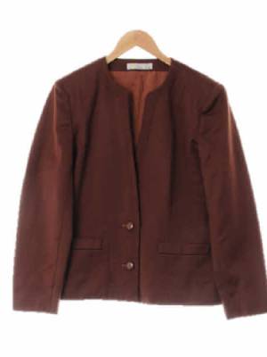 [JPN] aquascutum 브라운 울 골지포인트노카라자켓 