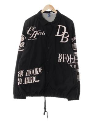 h&m 블랙 프린팅 레터링똑딱이윈드브레이커