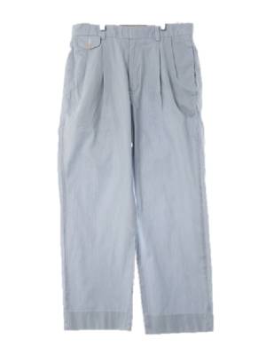 타미힐피거 화이트파스텔블루 스트라이프 면 미니포켓핀턱와이드팬츠