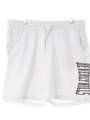h&m 화이트 면 릴렉스핏하프트레이닝팬츠
