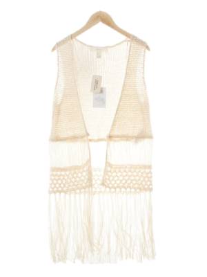 Forever21 아이보리 크로쉐프린지롱베스트
