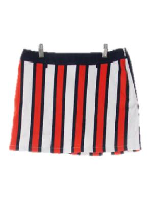 와이드앵글 화이트레드 스트라이프 면혼방 스포츠스커트