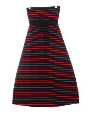 mixxo 레드네이비 스트라이프 튜브탑맥시원피스