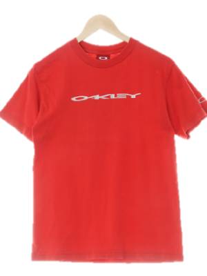 oakley 레드 프린팅 면혼방 라운드반팔티