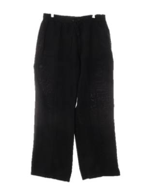 Graceelements 블랙 린넨혼방 절개라인쿨스트레이트팬츠