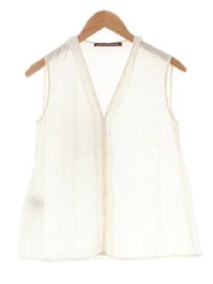 comptoirdescotonniers 아이보리실크 시스루실키민소매블라우스
