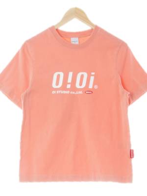 oioi 코랄 프린팅 면 레터링로고크루넥반팔티