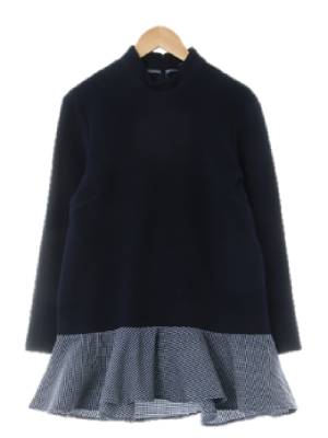 자라 네이비 스트라이프 비스코스혼방 플레어레이어드미니원피스