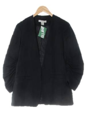 h&m 블랙 린넨혼방 소매셔링오픈형블레이저