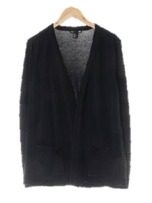 h&m 블랙 비스코스혼방 오픈형가디건