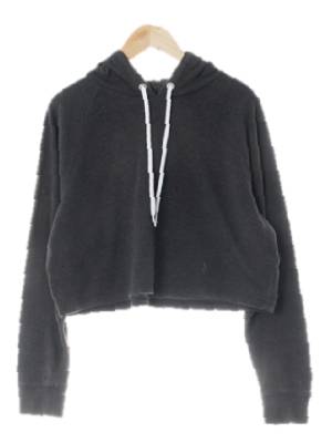 h&m 다크그레이 면혼방 크롭나그랑후드티