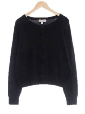 h&m 블랙 비스코스혼방 숏클래식가디건