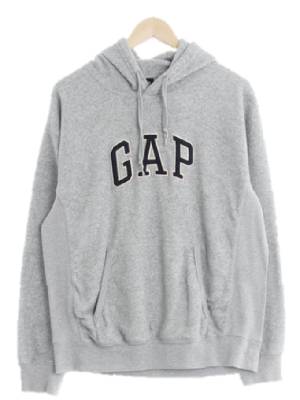 gap 그레이 면혼방 빅패치로고후드티