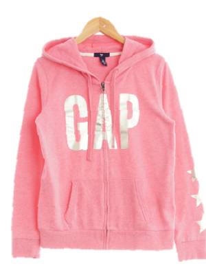 gap 핑크레모네이드 프린팅 면혼방 빅레터링로고후드집업